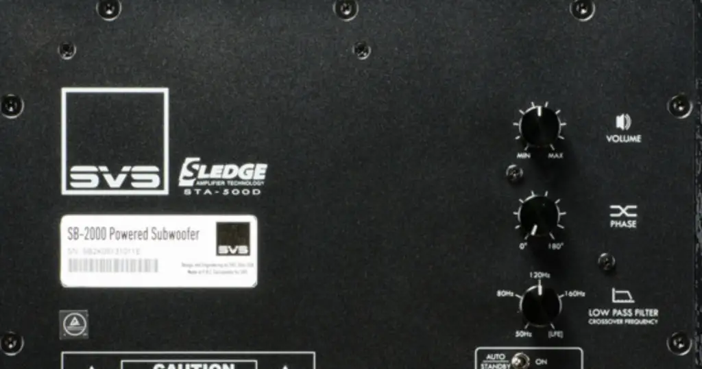 SVS SB2000 subwoofer rear panel